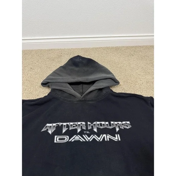 XO The Weeknd Hoodie Medium Black After Hours Til Dawn 2025 Stadium Tour Faded